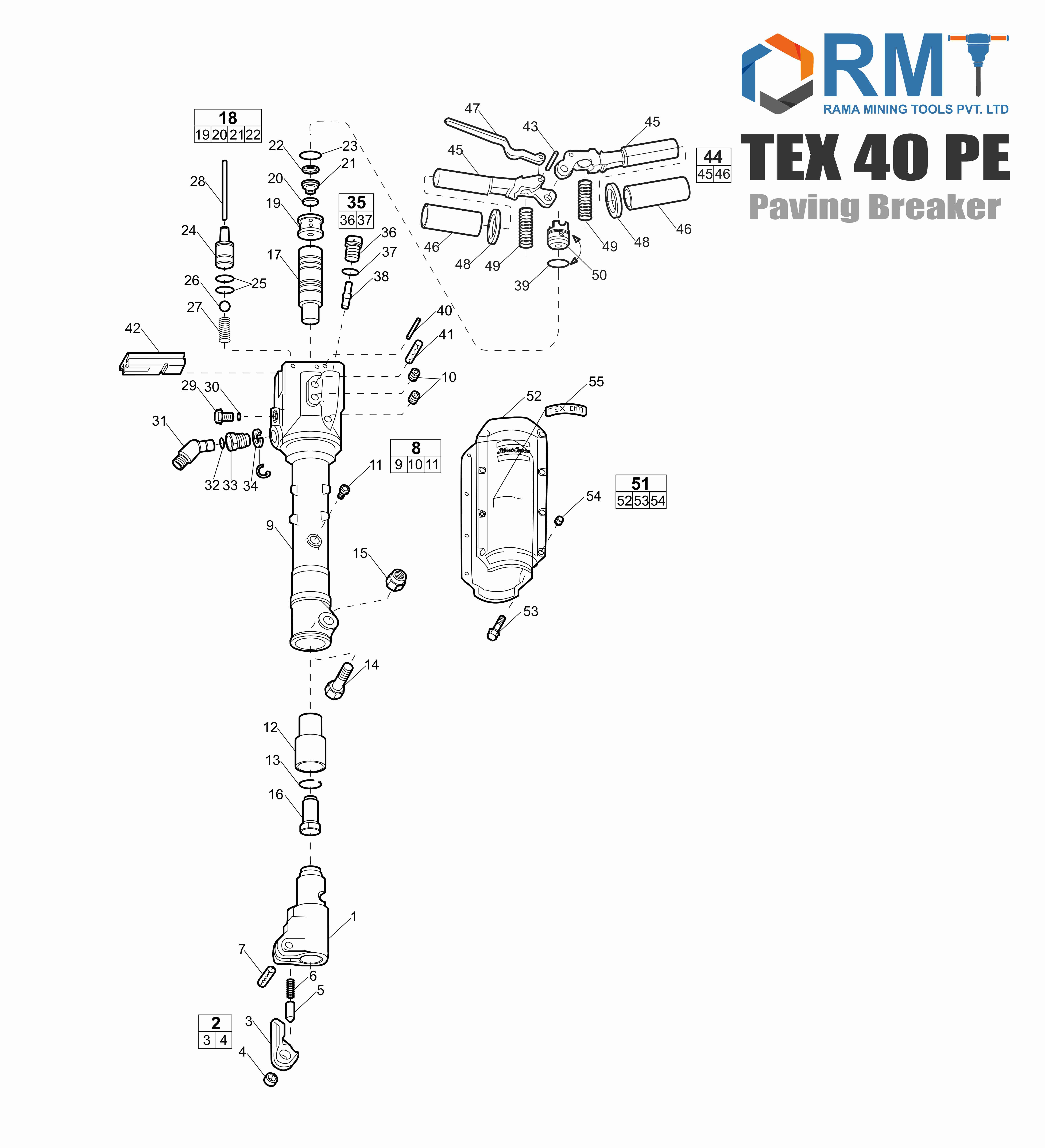 TEX 40 PE - Pneumatic Breaker